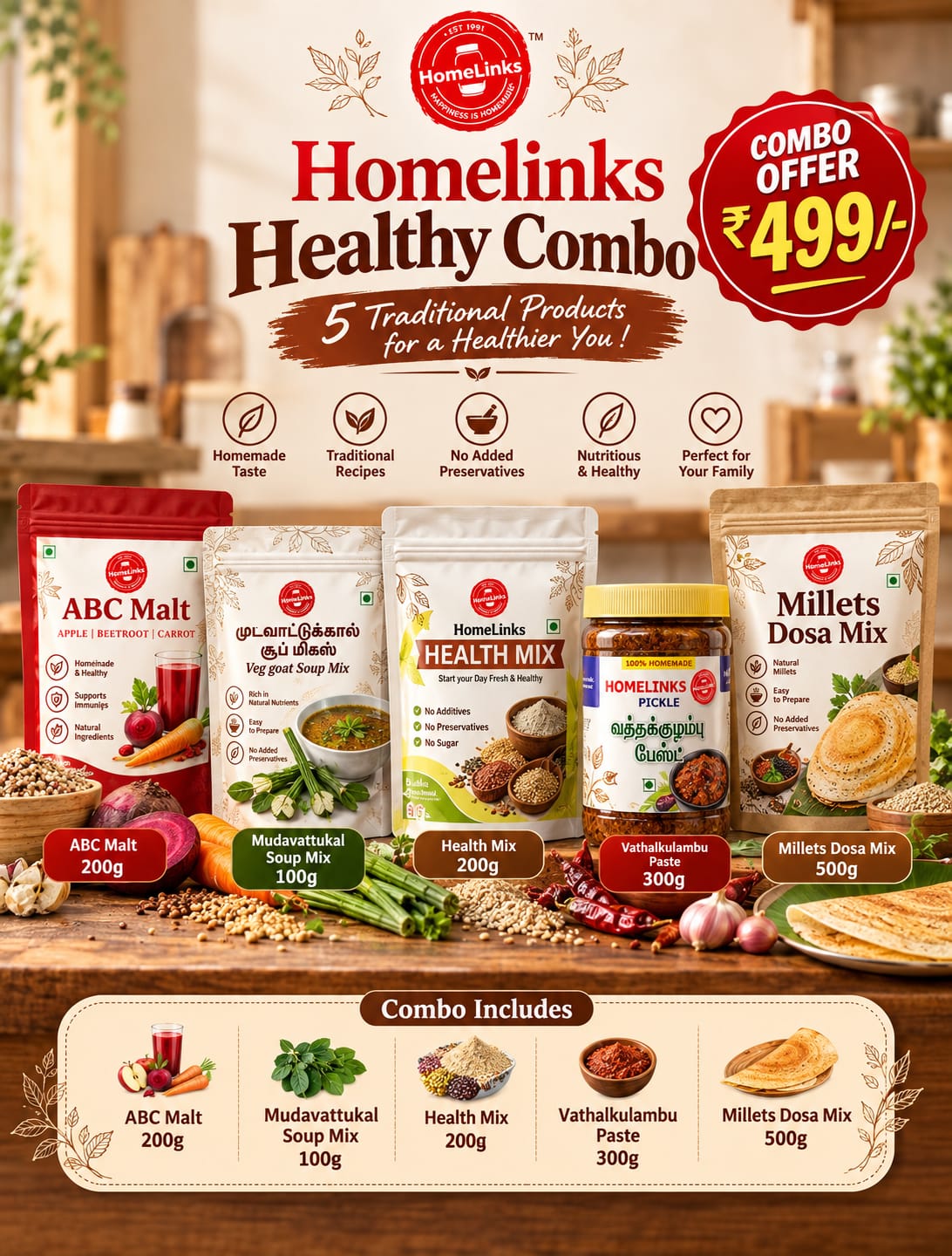 October Combo 1 | Health Mix & Millet Dosa